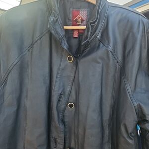 G III Women's Black Leather Jacket